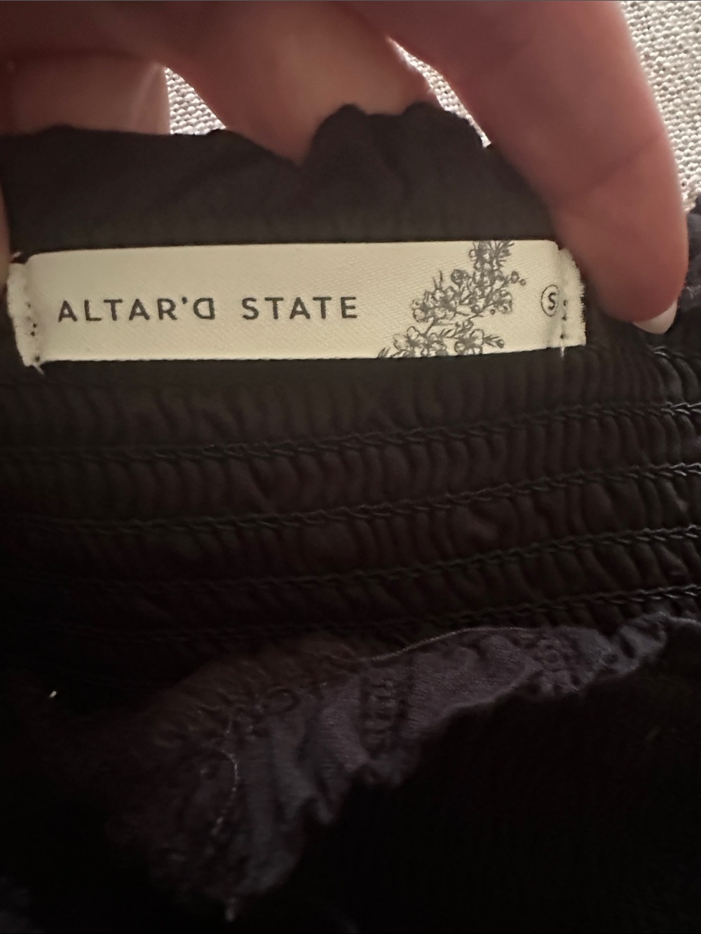 Altar'd State Black Smocked Bodice Tiered Mini Dress - Picture 5 of 5